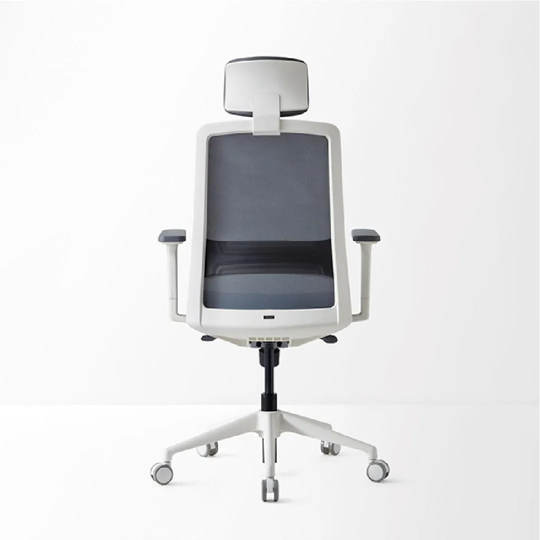 D40 High-Back Mesh Chair with Headrest - White Saudi Arabia 4